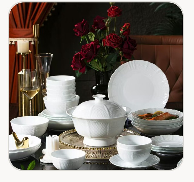 High-white classic hotel porcelain set