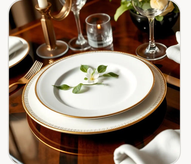 Gold-plated rim porcelain 1