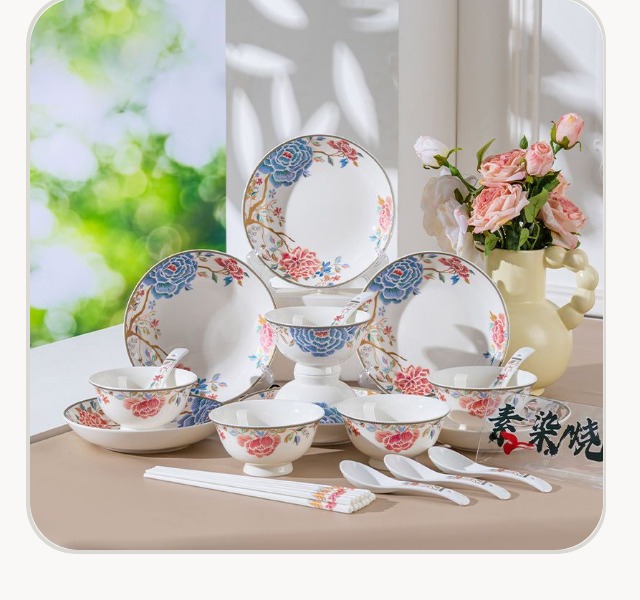 Vivid overglaze decoration set